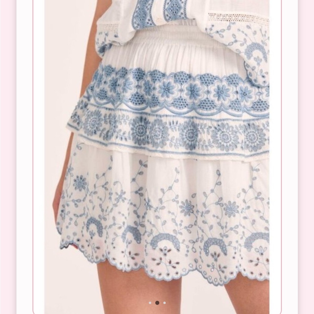 Cute LoveShackFancy Charmaine Skirt- Ivory Shores